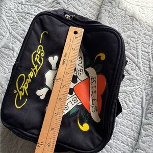 Ed Hardy Black Graphic lunch box 90s y2k vintage